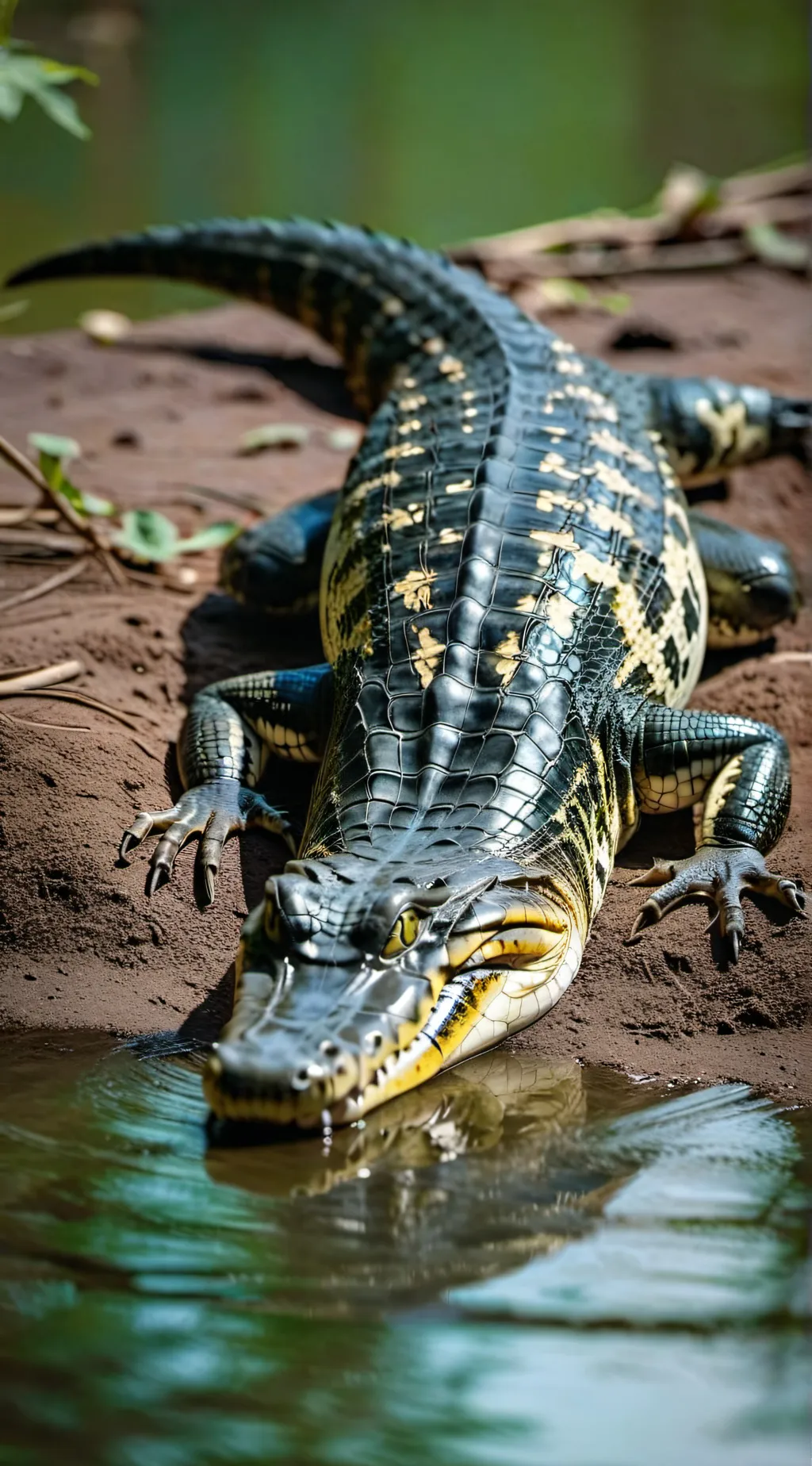 ai character: caiman (crocodile) background