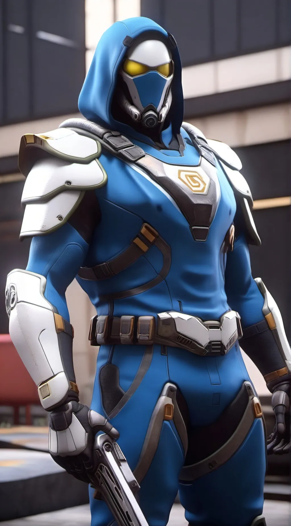 ai character: Blue mistery background