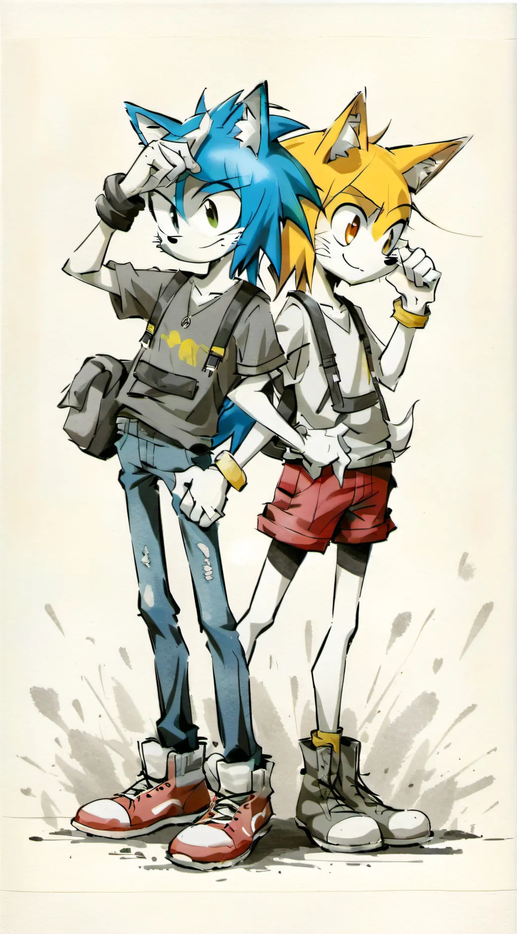 ai character: Sonic and tails background