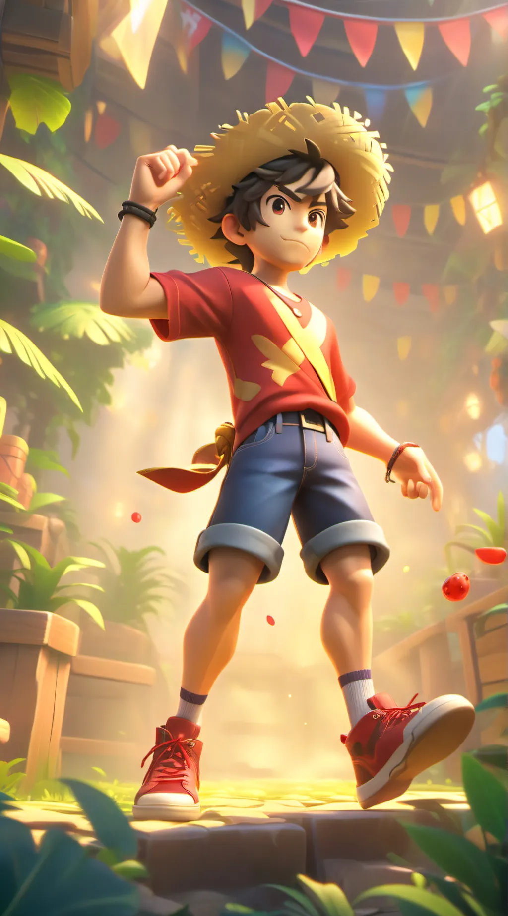 ai character: Monkey d luffy background