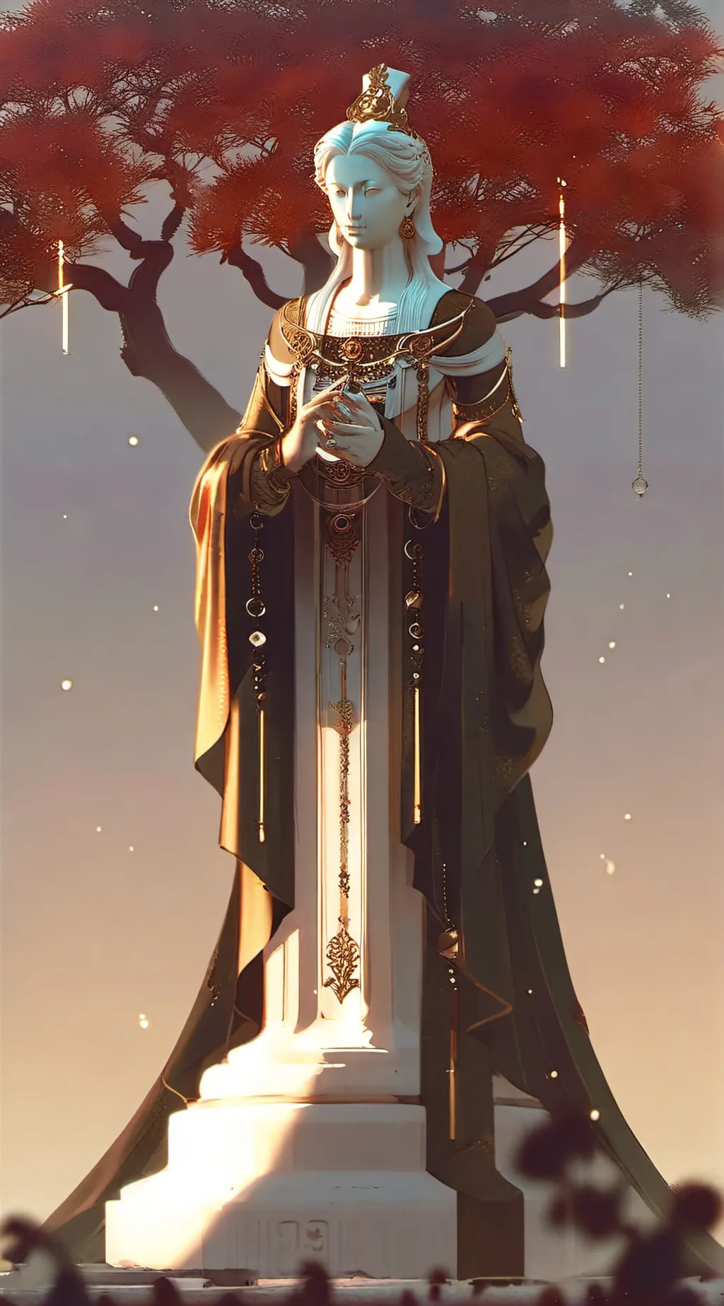 ai character: The old statue background