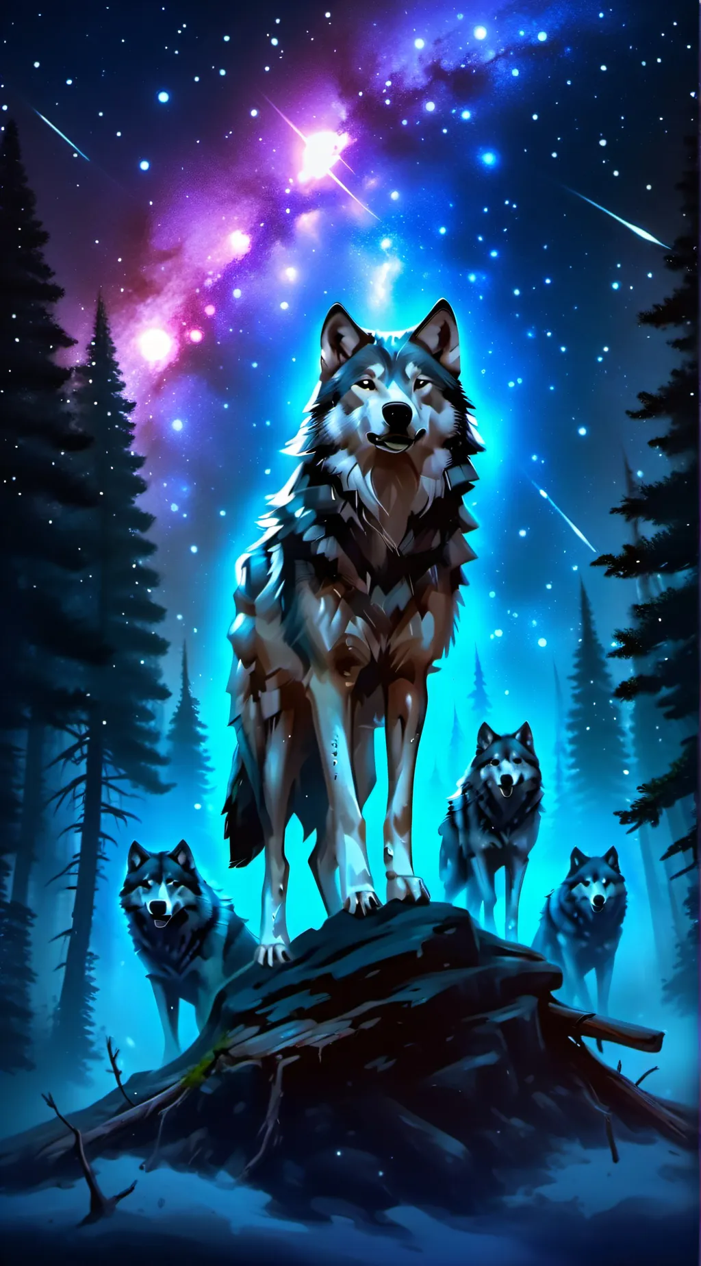 ai character: Wolf enclosure  background