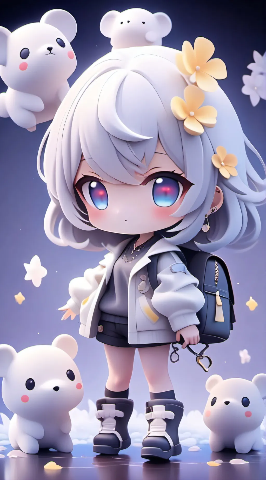 ai character: cute girl background