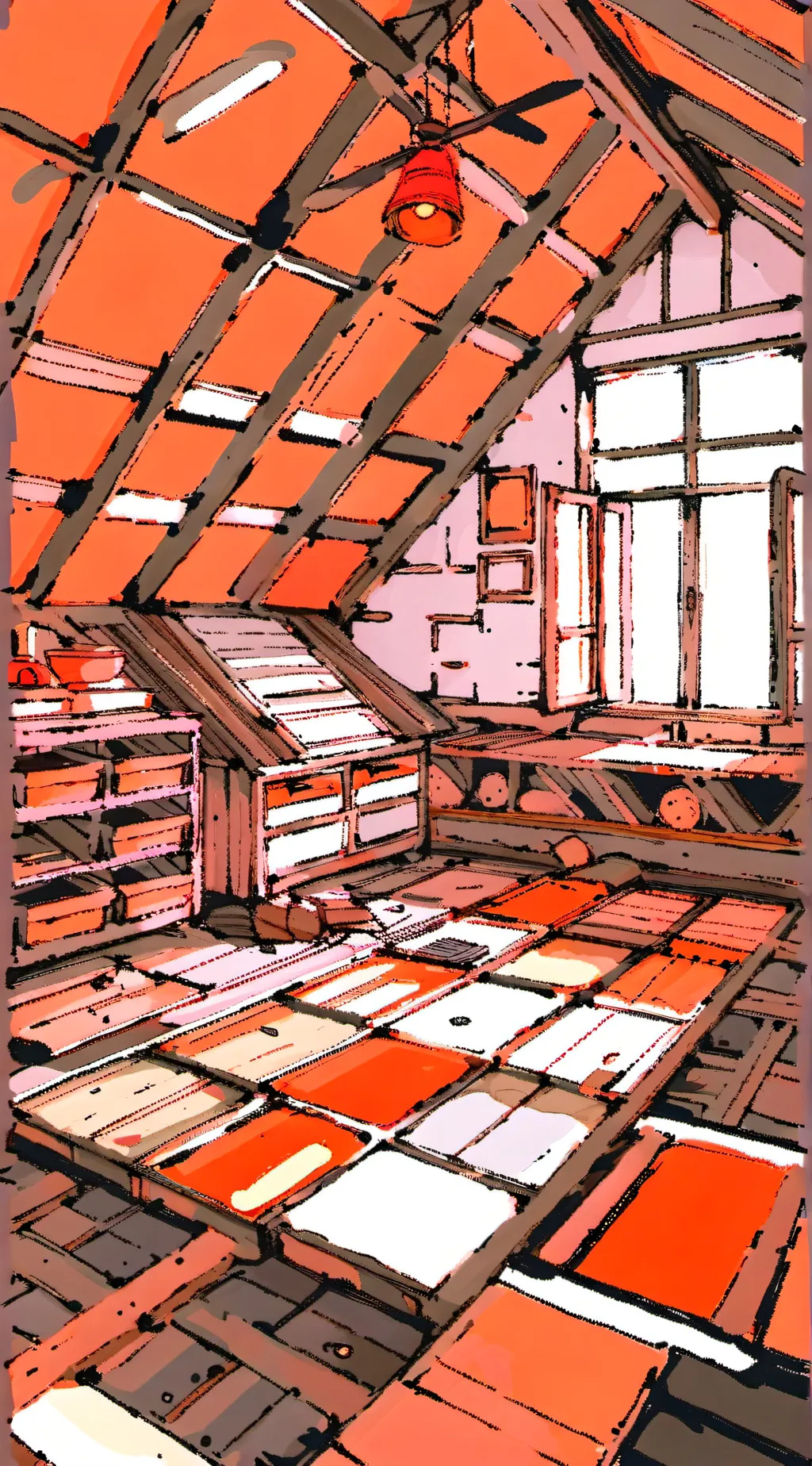 ai character: The attic floor background