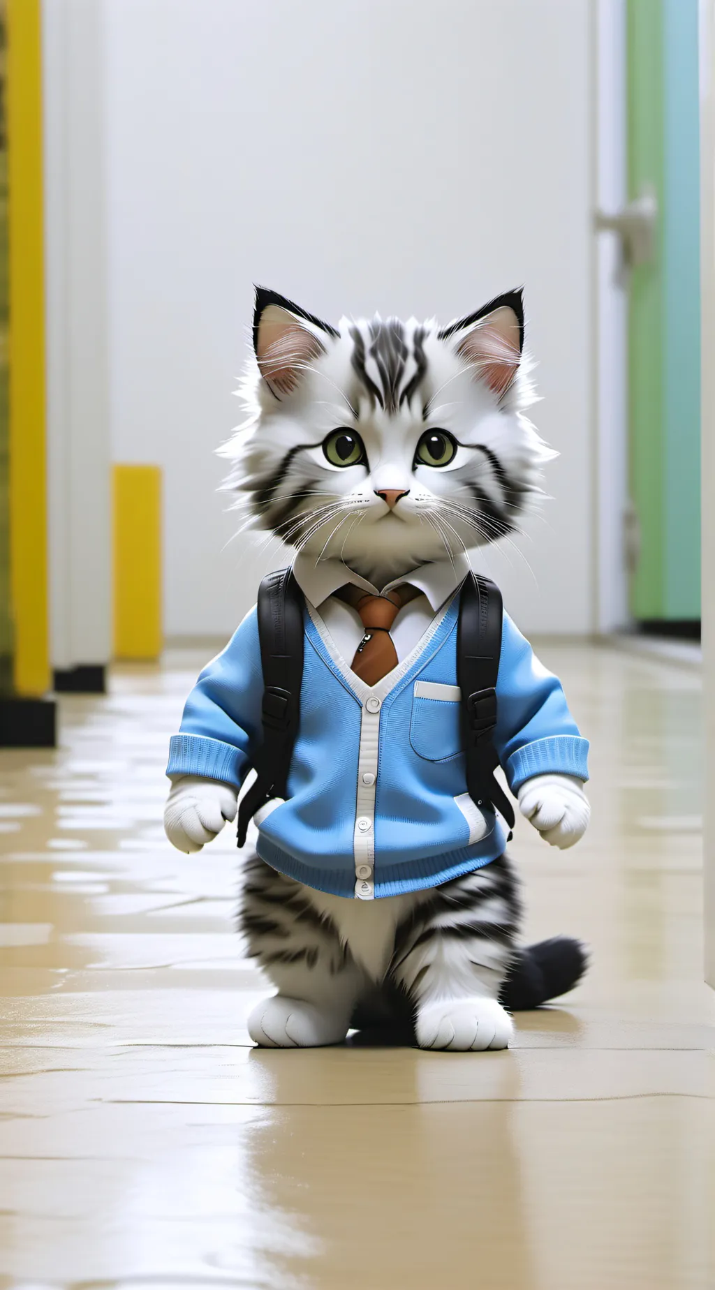 ai character: Cat school background