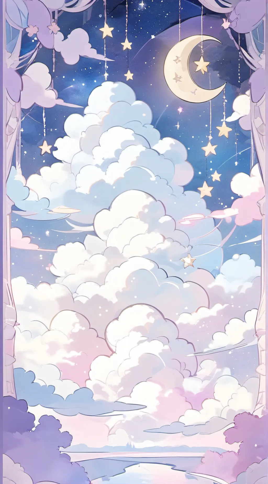 ai character: The moonlight sky. background