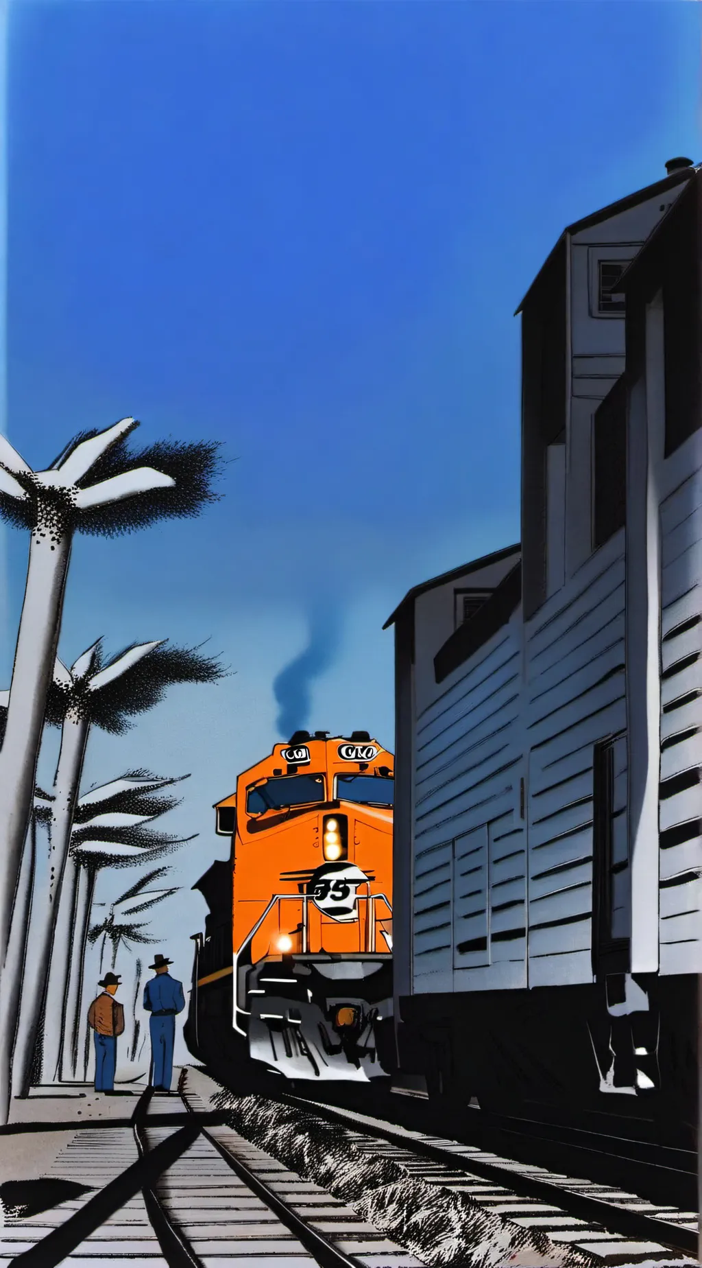 ai character: BNSF train with ds background