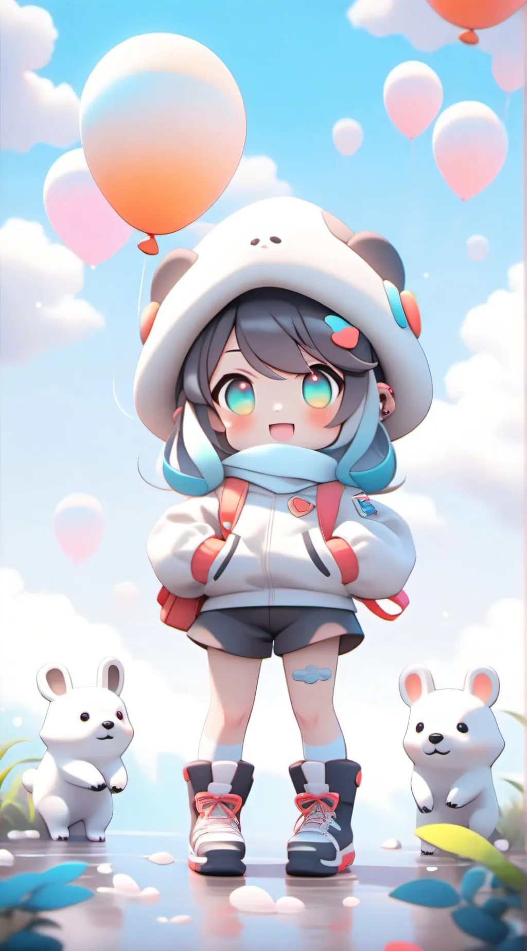 ai character: bluey family  background