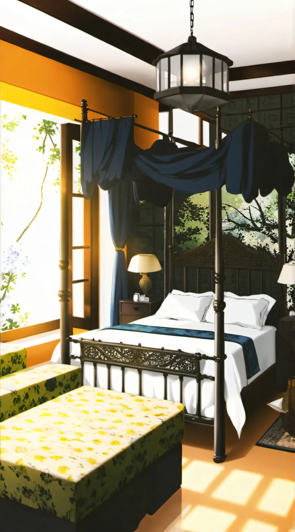 ai character: butter fly mansion background