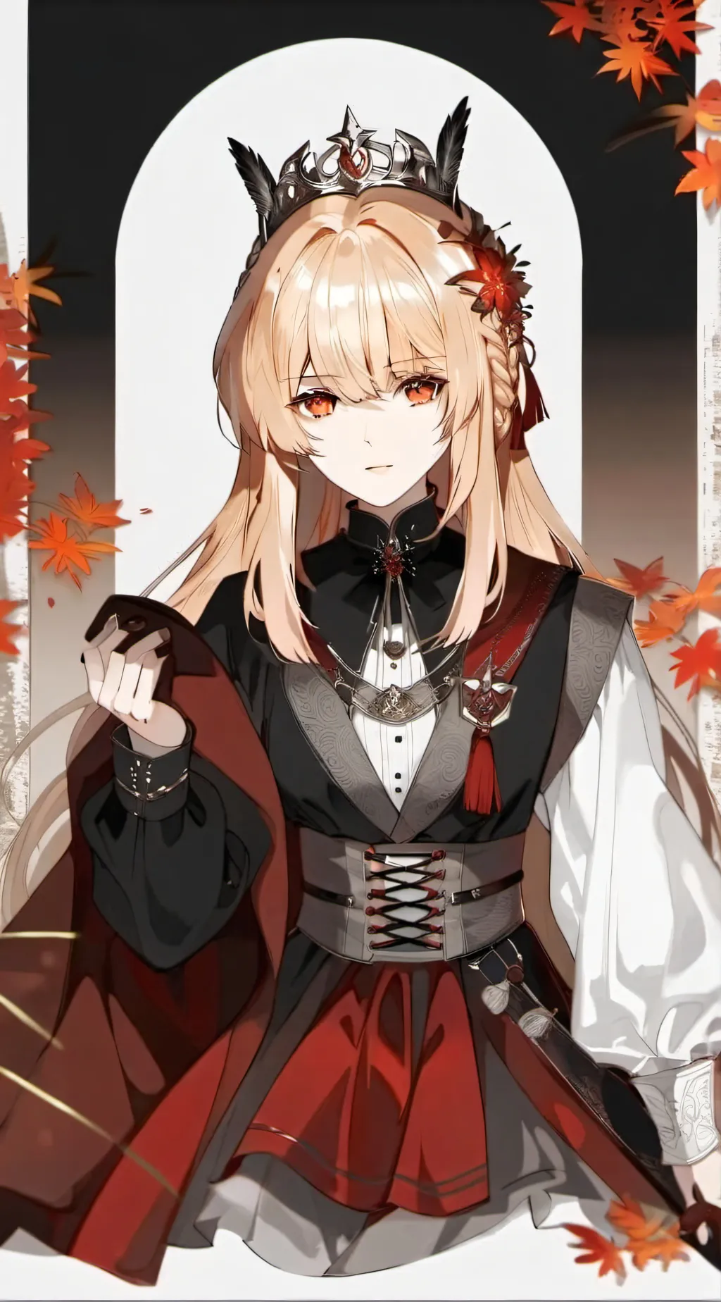 ai character: Yumi Red background