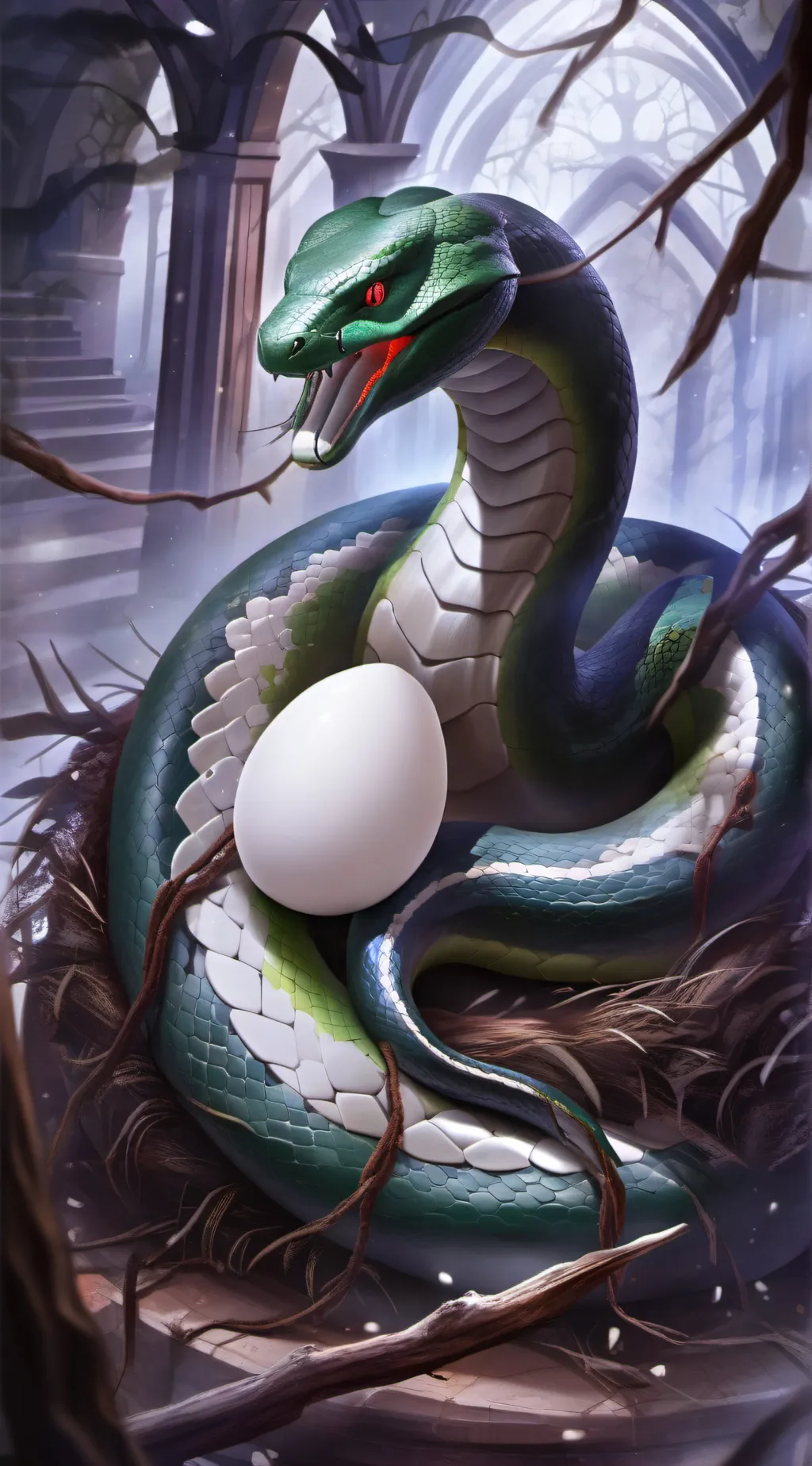 ai character: mama snake background