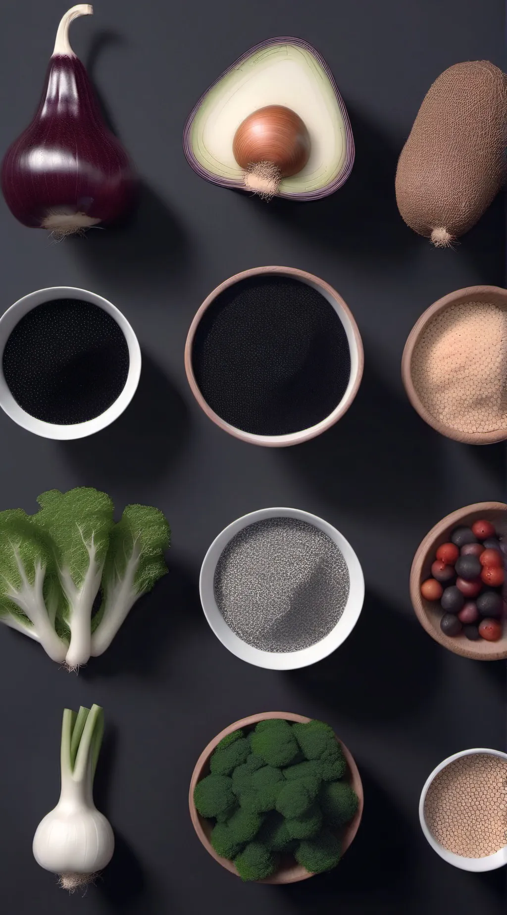 ai character: Vegetables emojis background