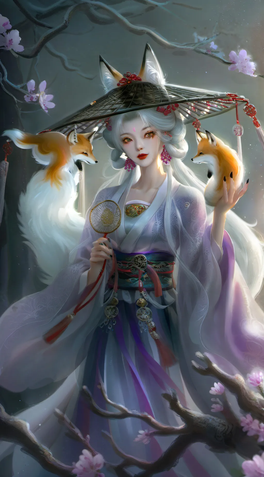 ai character: Kitsune goddess of background