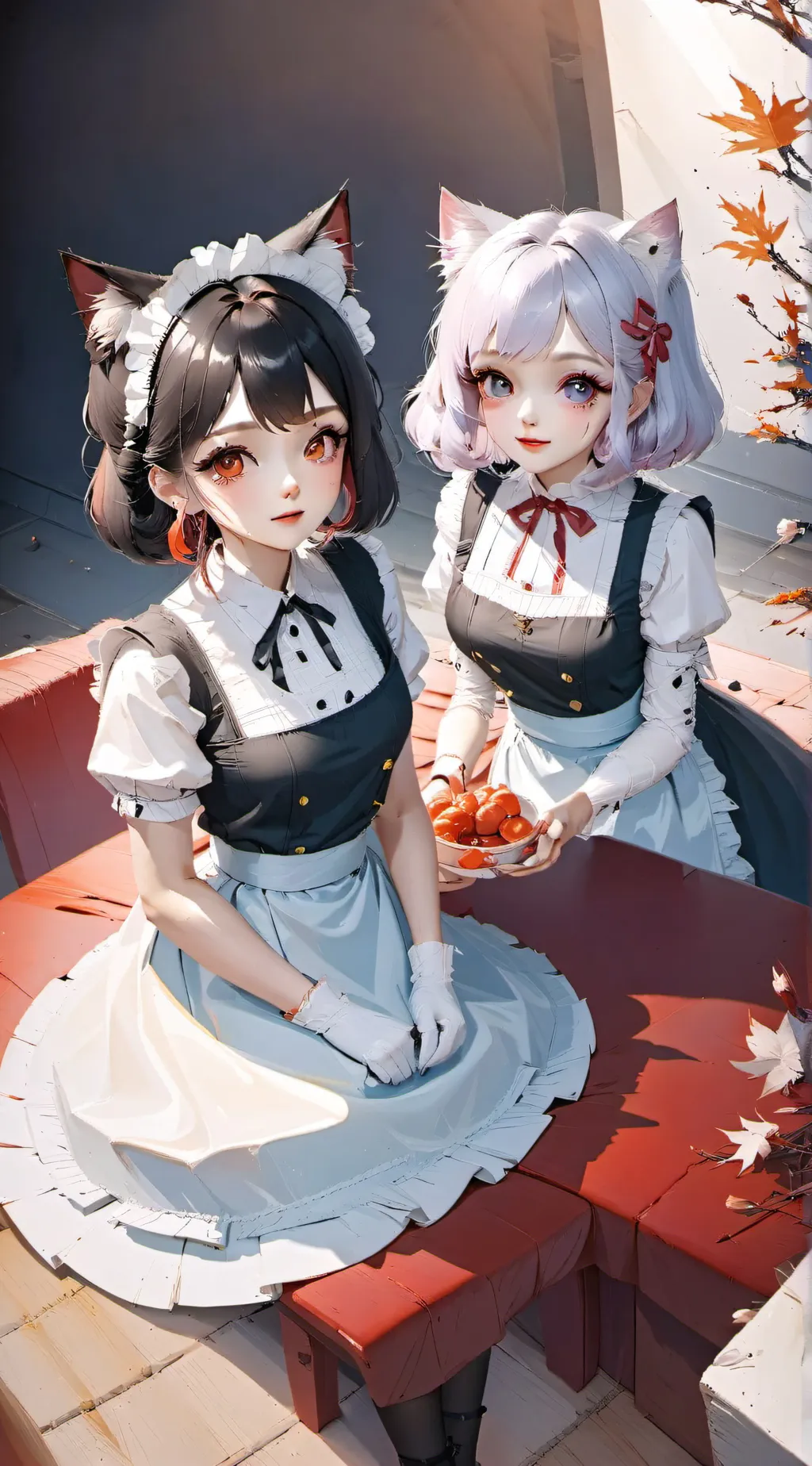 ai character: May and autumn  background