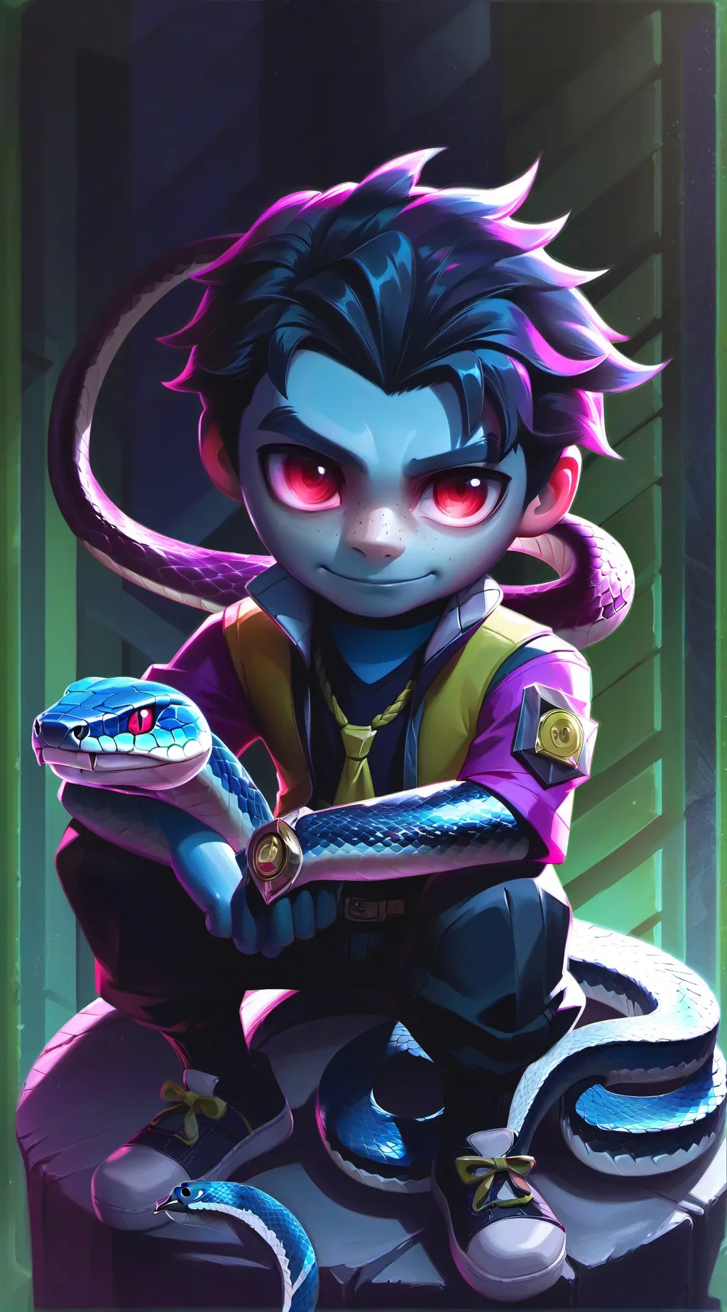 ai character: Snake boy  background