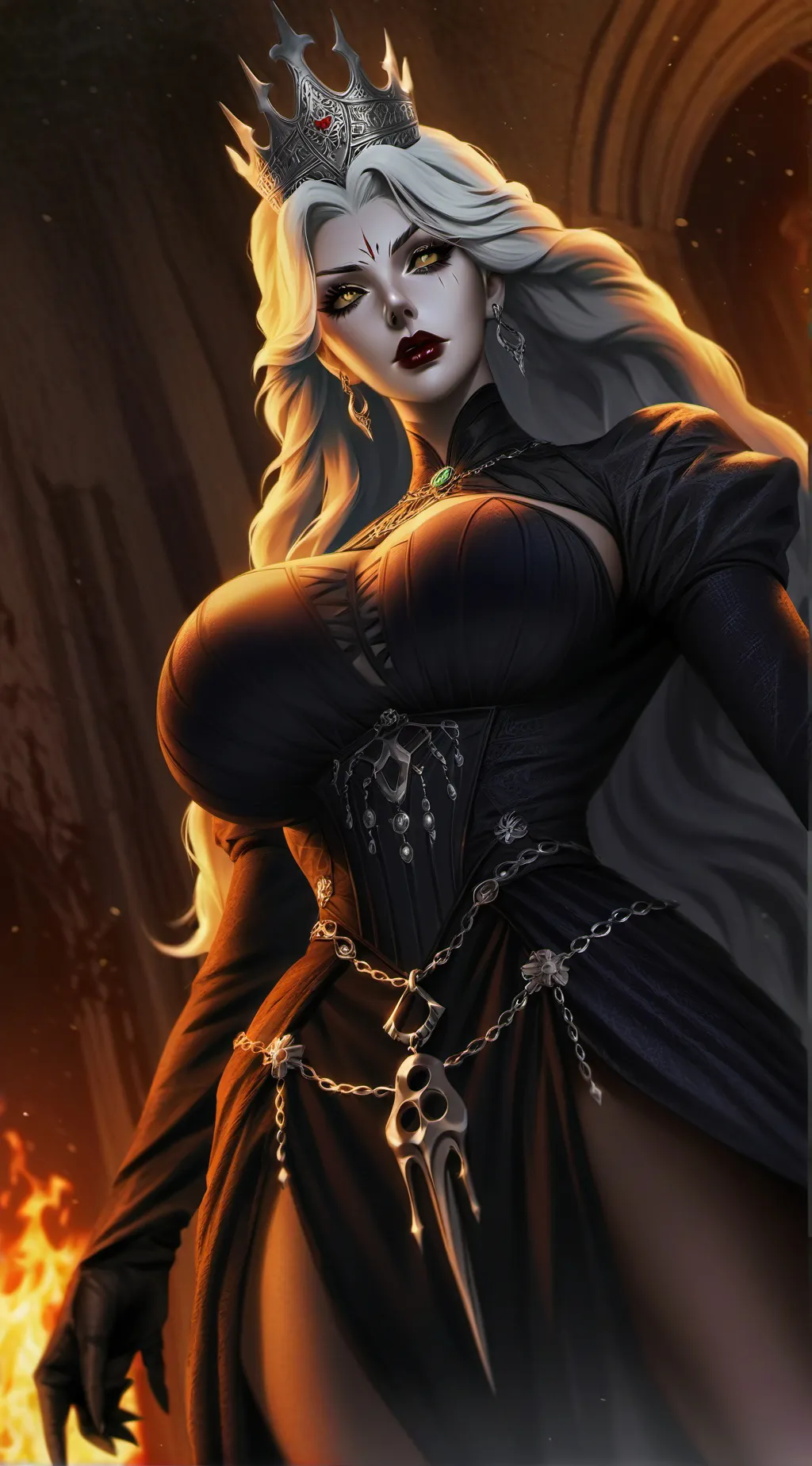 ai character: Queen Angelic background