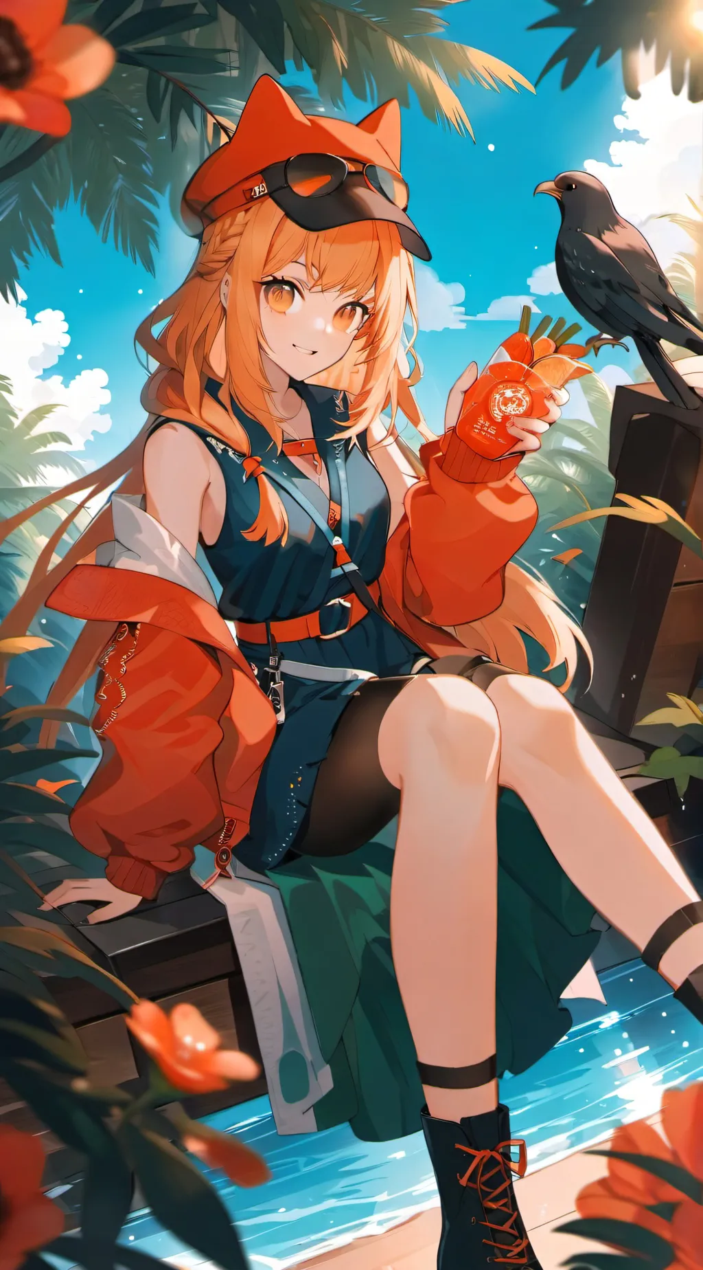 ai character: •Carrotta• background