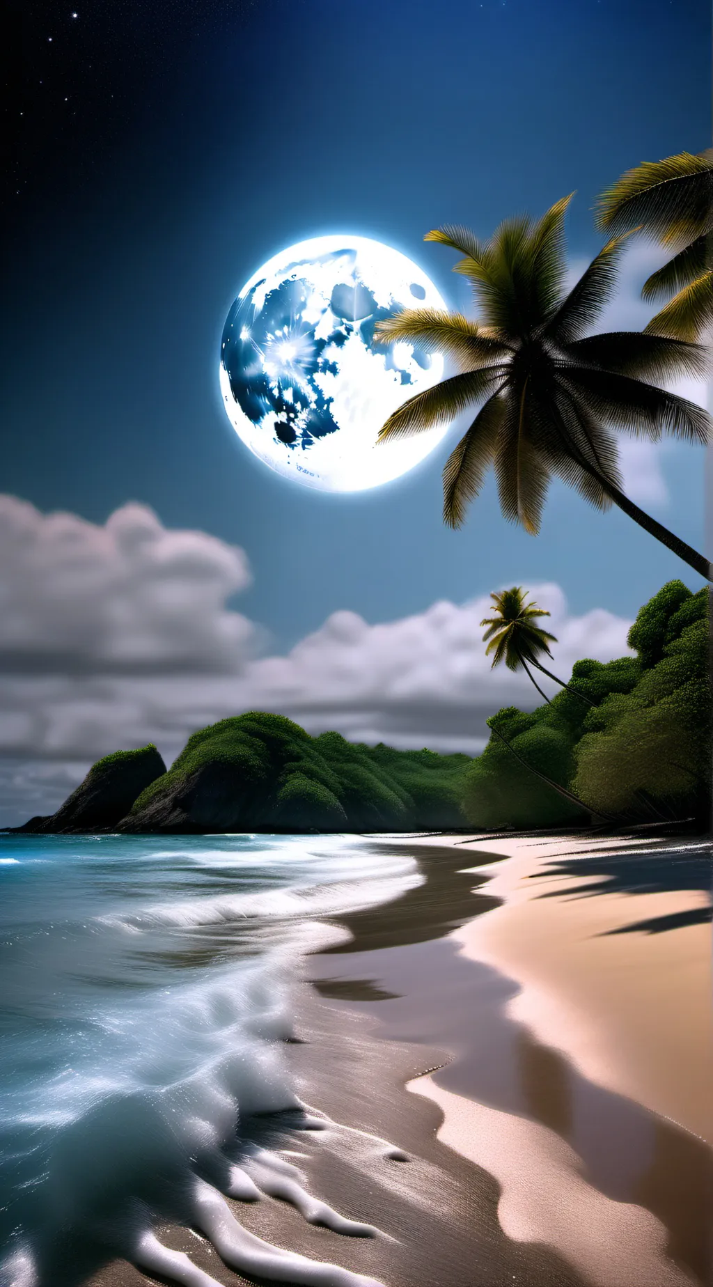 ai character: mha night beach background