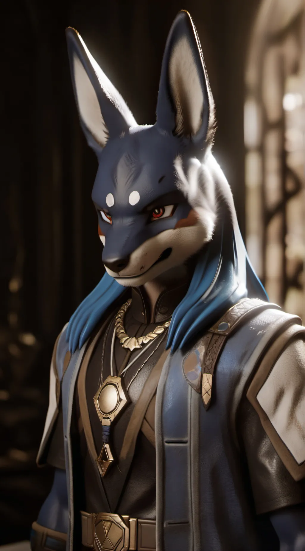 ai character: Lucario  background