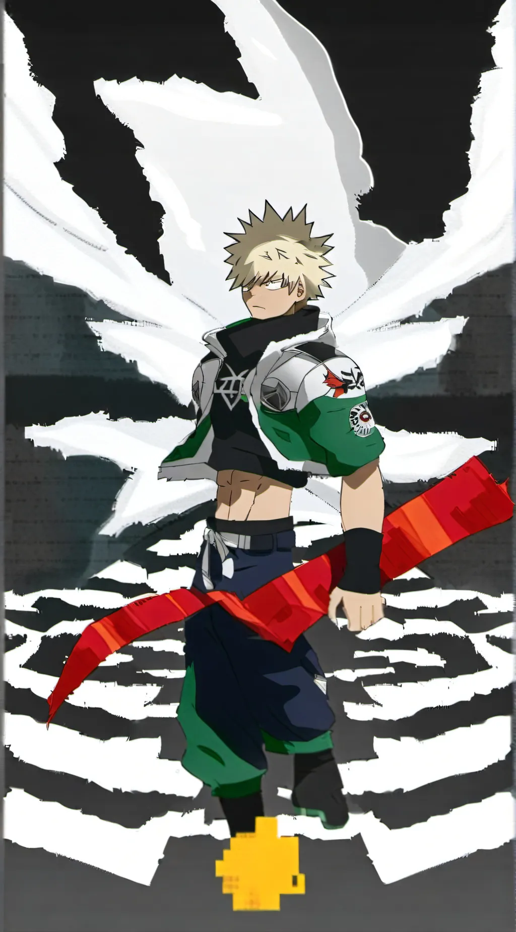 ai character: bakugo *Dynamight* background