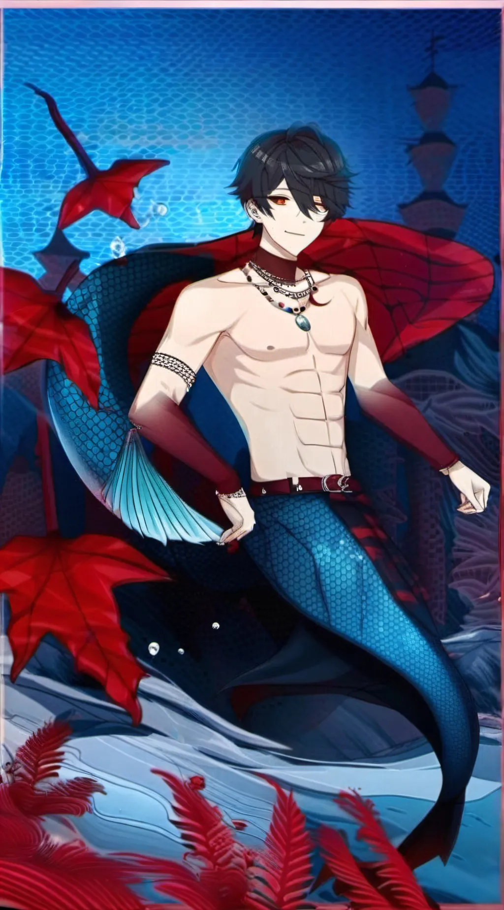 ai character: red  background