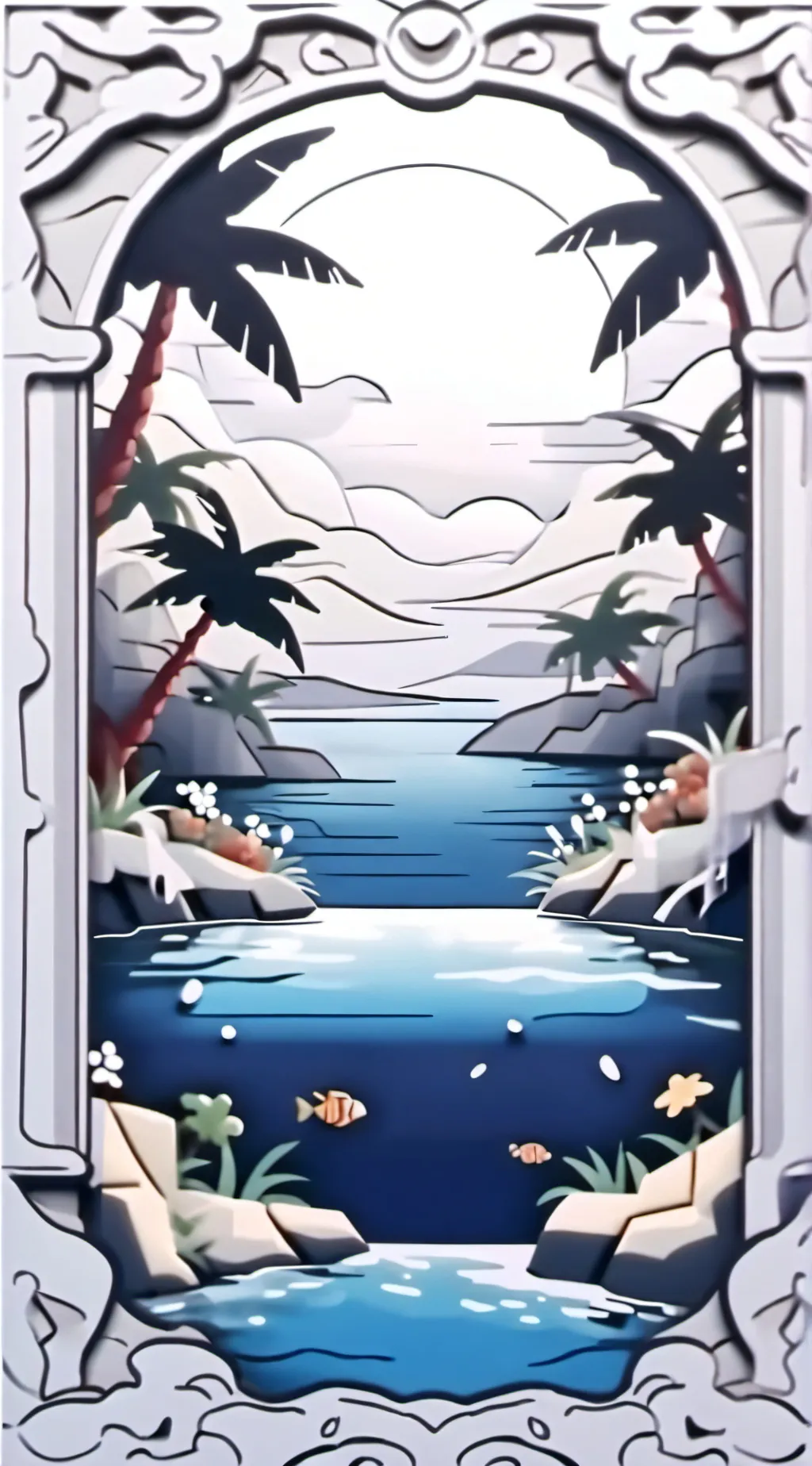 ai character: pool party background