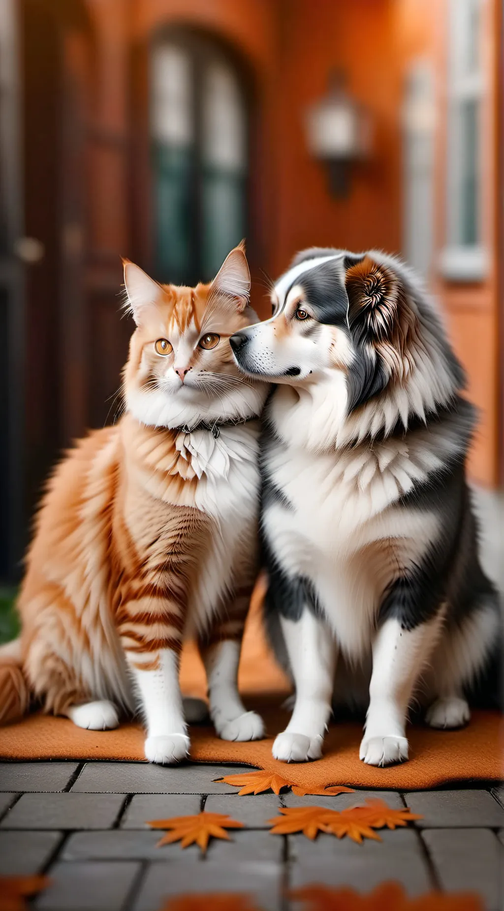 ai character: Orange and gray background