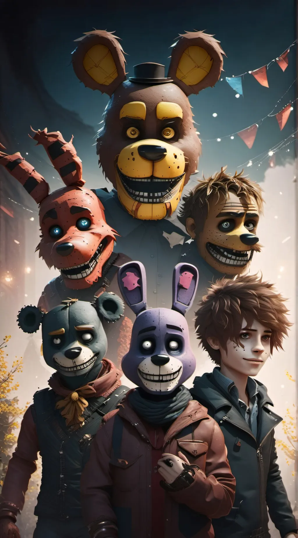 ai character: Fnaf Six kids/C background