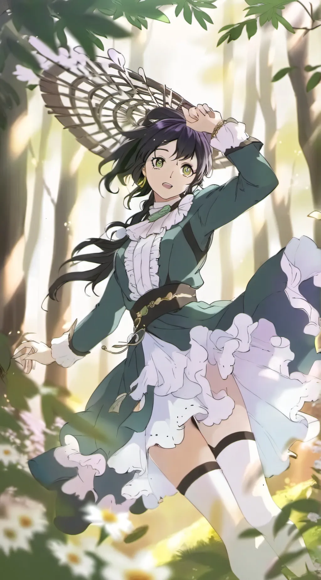 ai character: Mha at a forest background