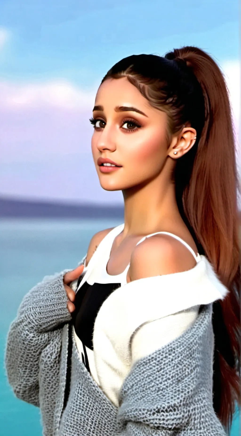 ai character: Ariana grande background