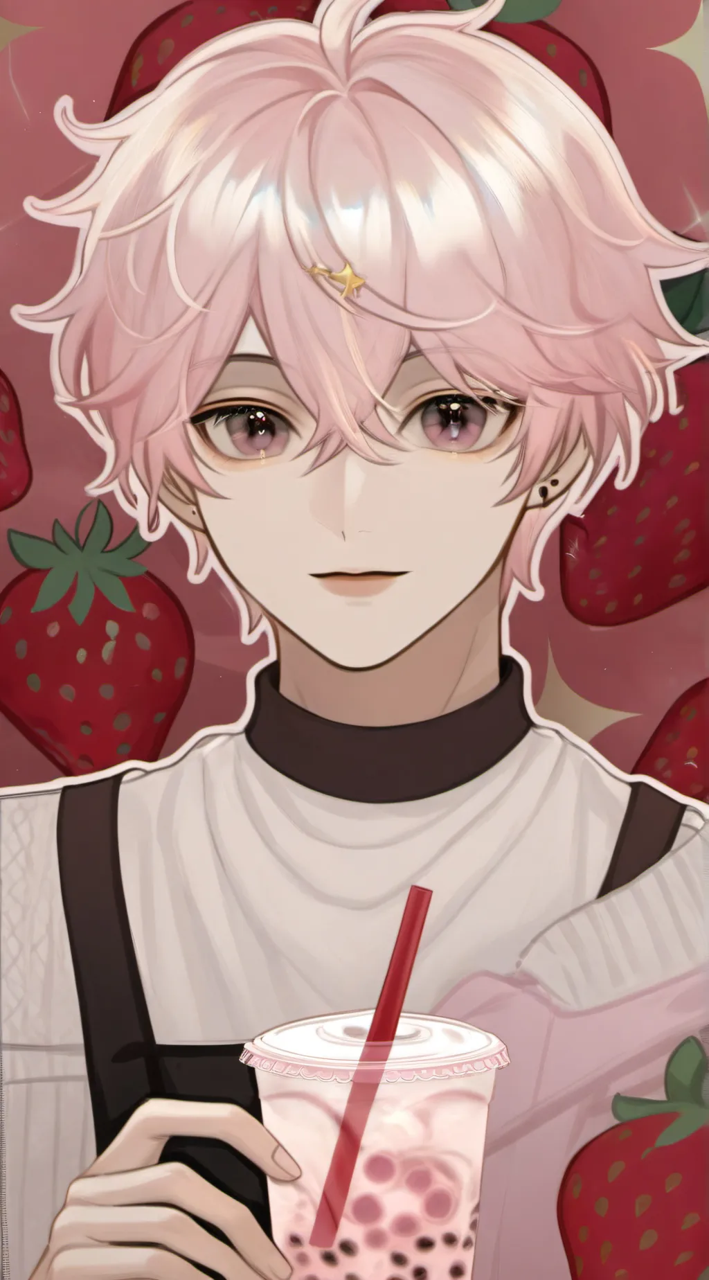 ai character: Light pink  background