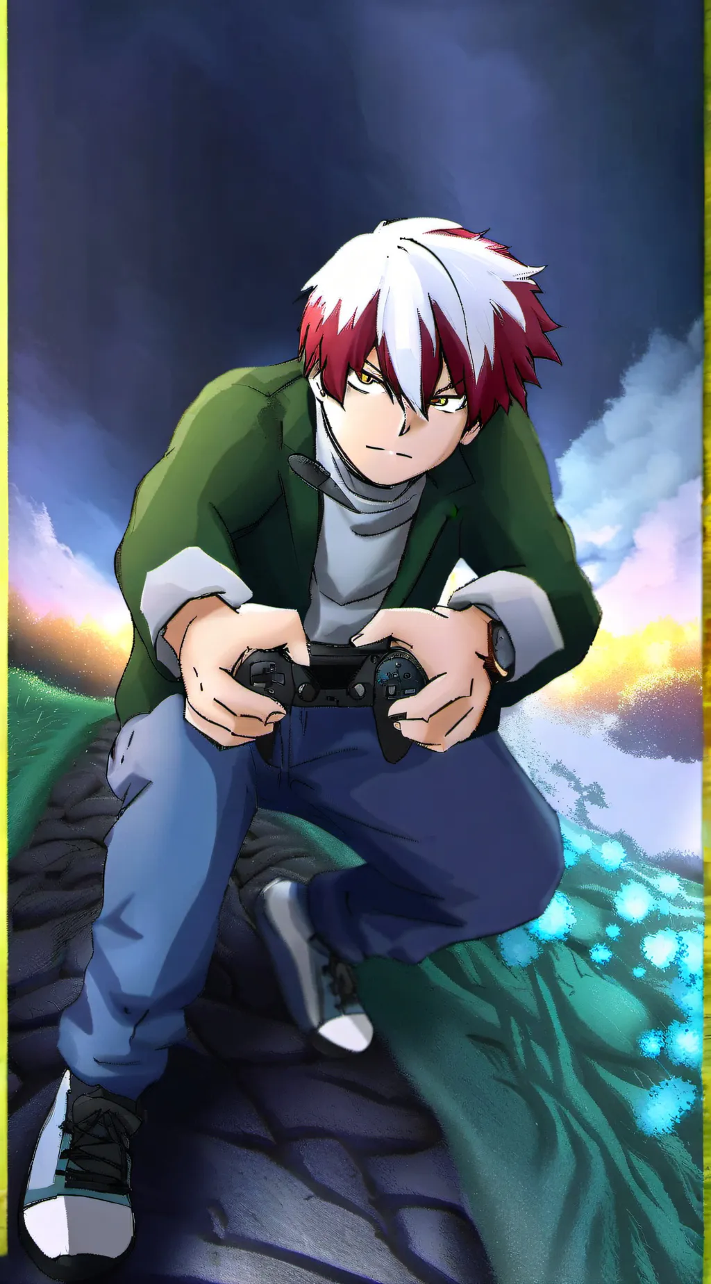 ai character: Shoto Todoroki background
