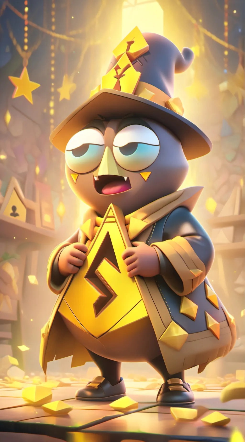 ai character: bill cipher baby  background
