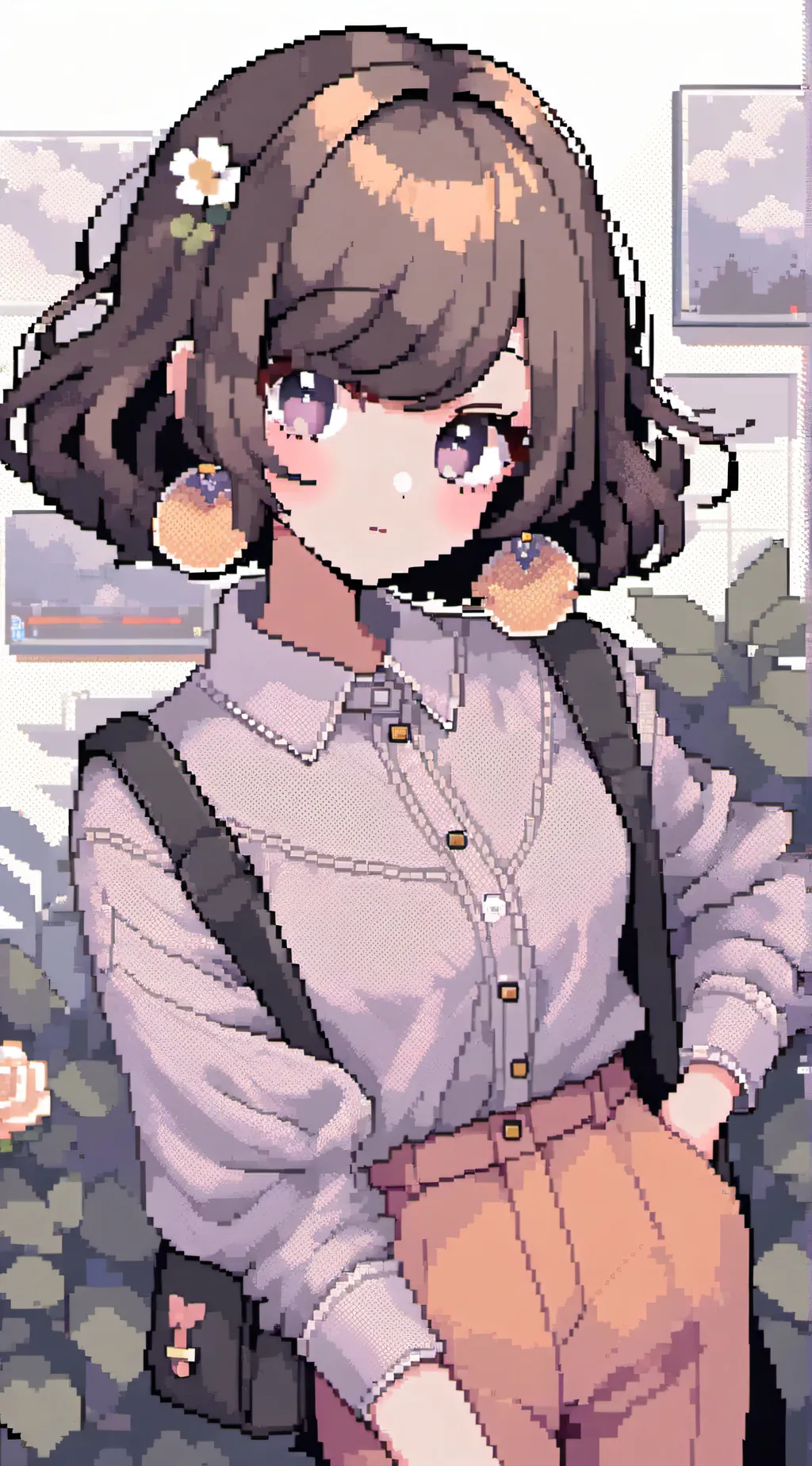 ai character: Girl checker background