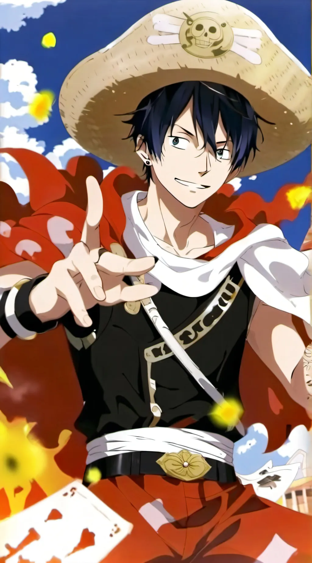 ai character: Straw hats background