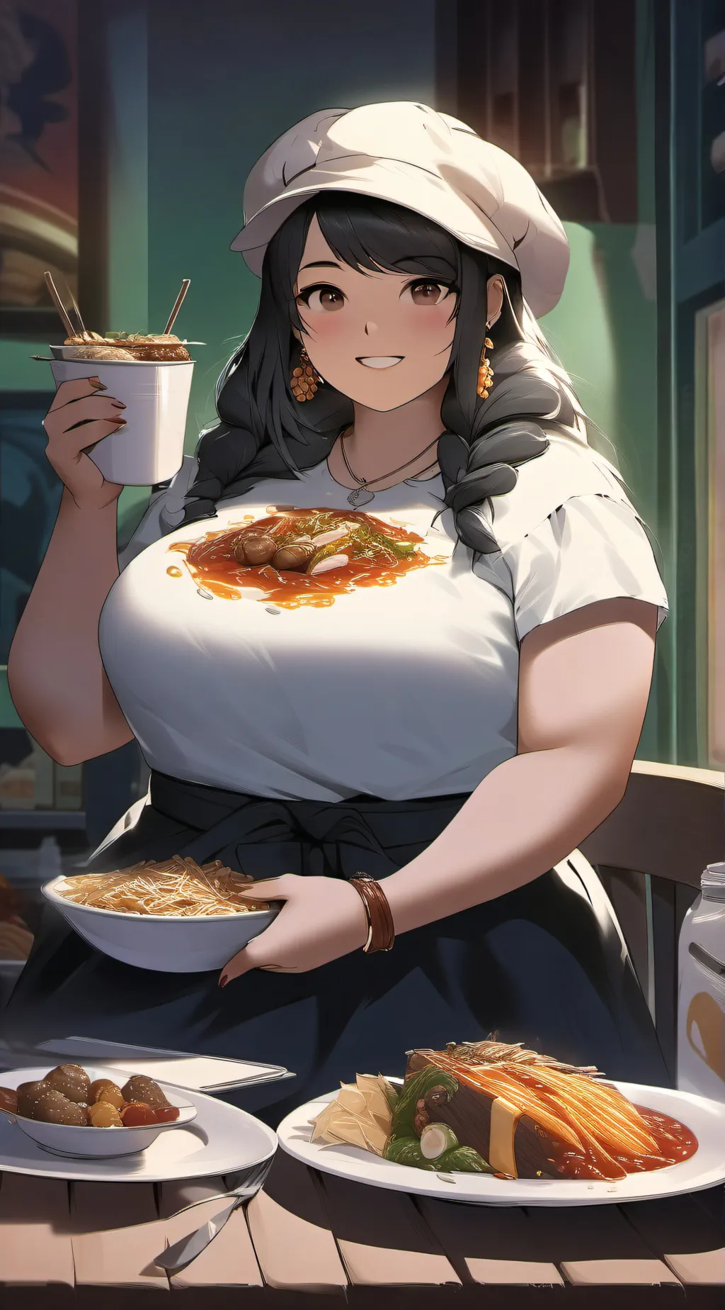 ai character: girl caseoh background