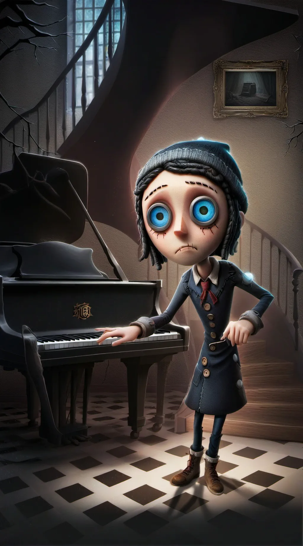 ai character: coraline background