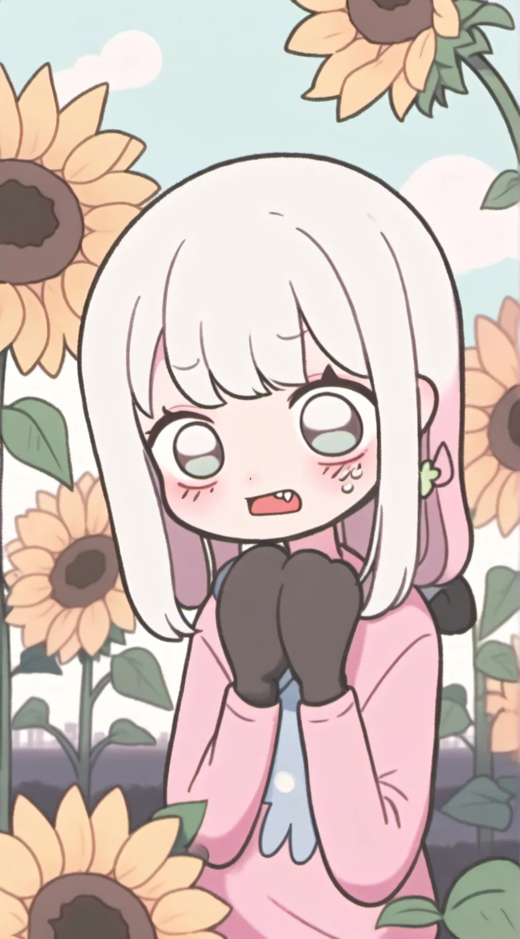 ai character: sunflower background