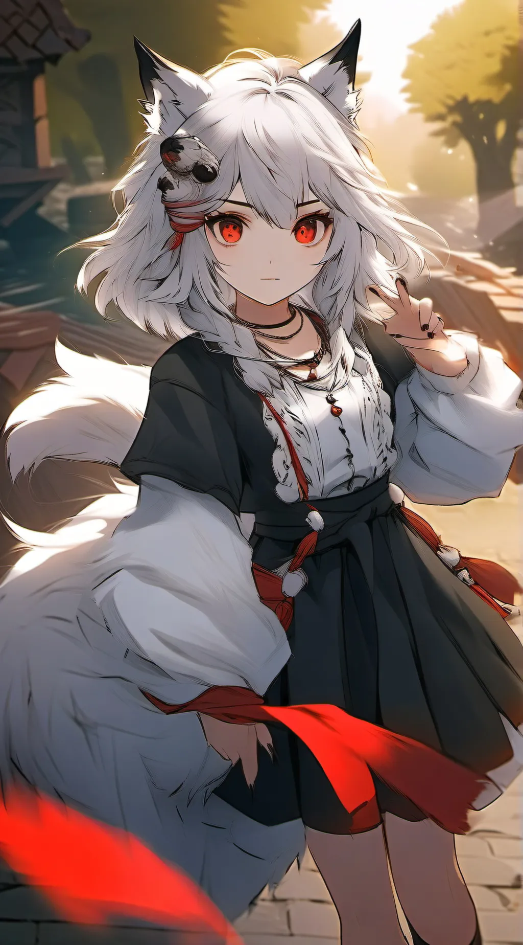 ai character: Wolf Girl  background