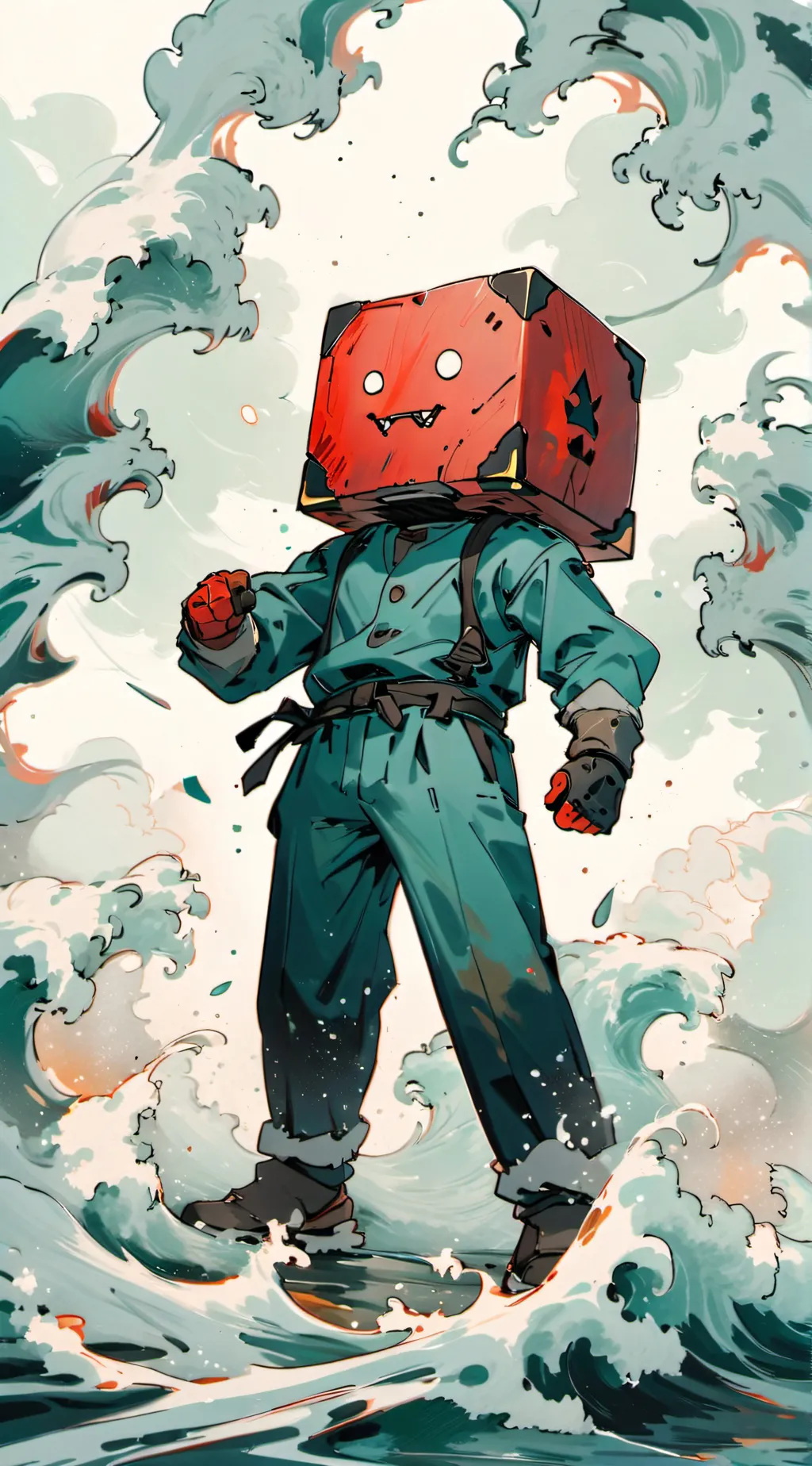 ai character: blocky background