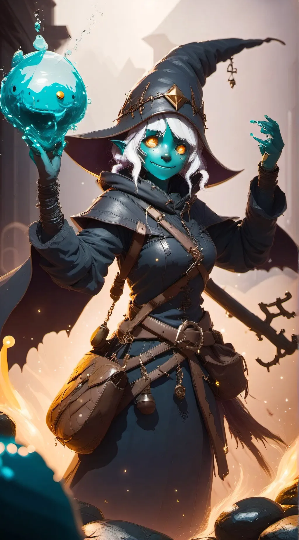 ai character: Slime witch background