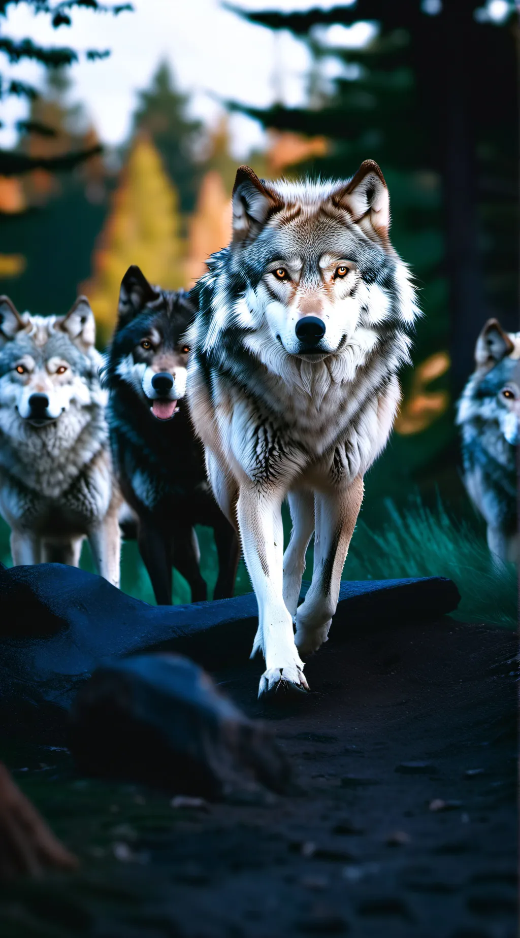 ai character: Kind wolf pack background