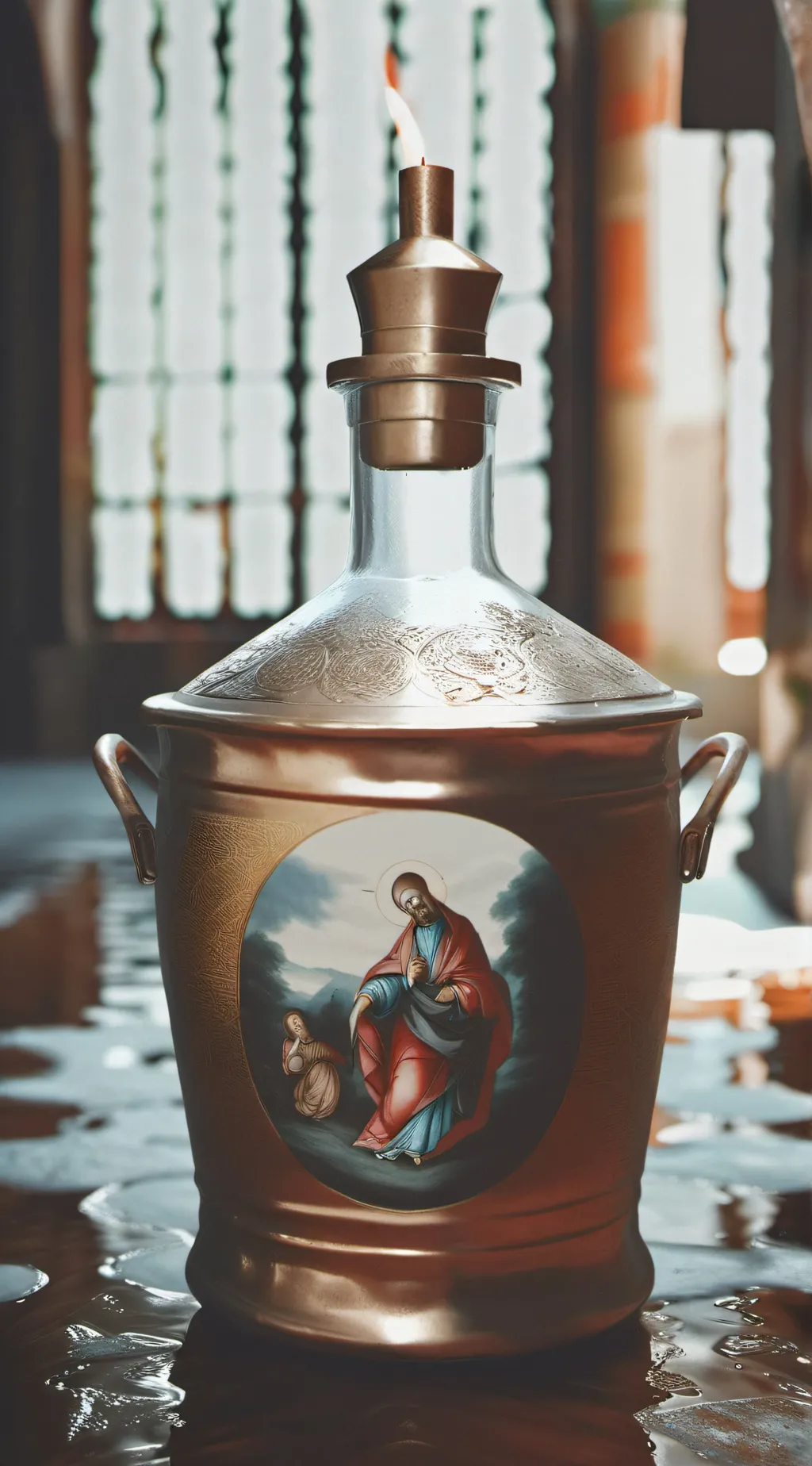 ai character: holy water background