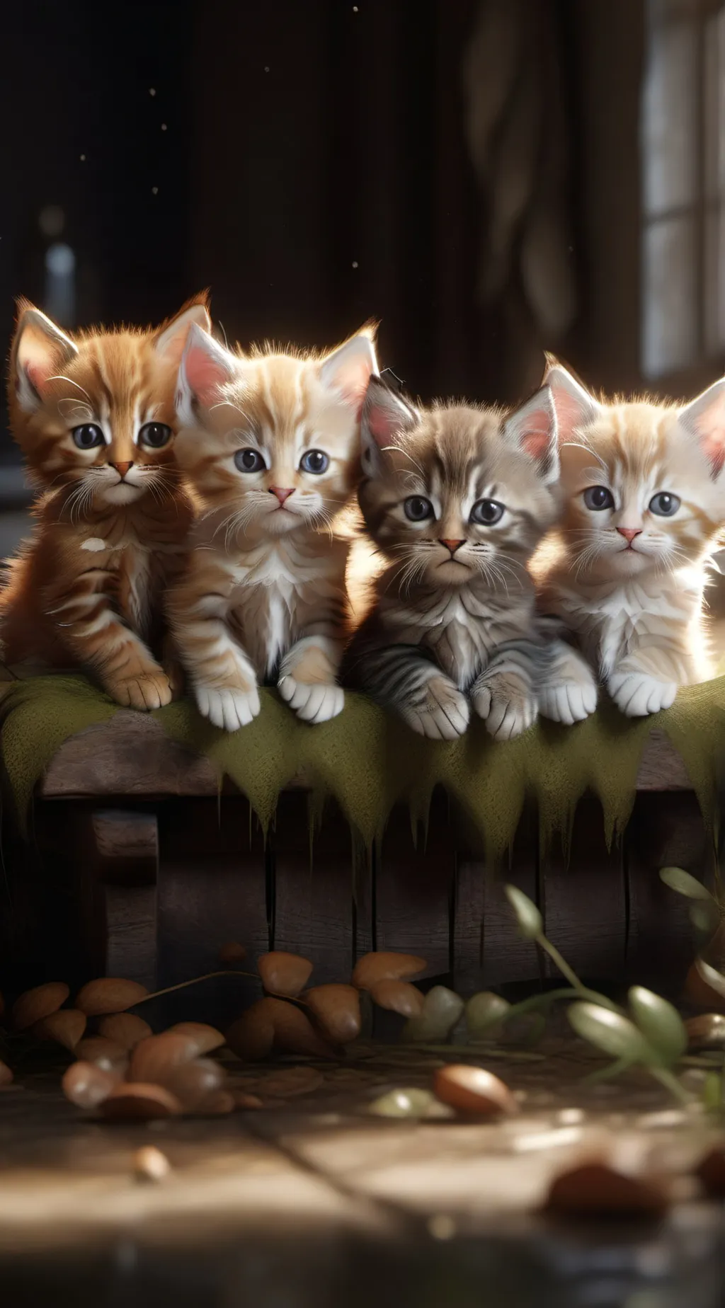 ai character: Ma cat and kittens background