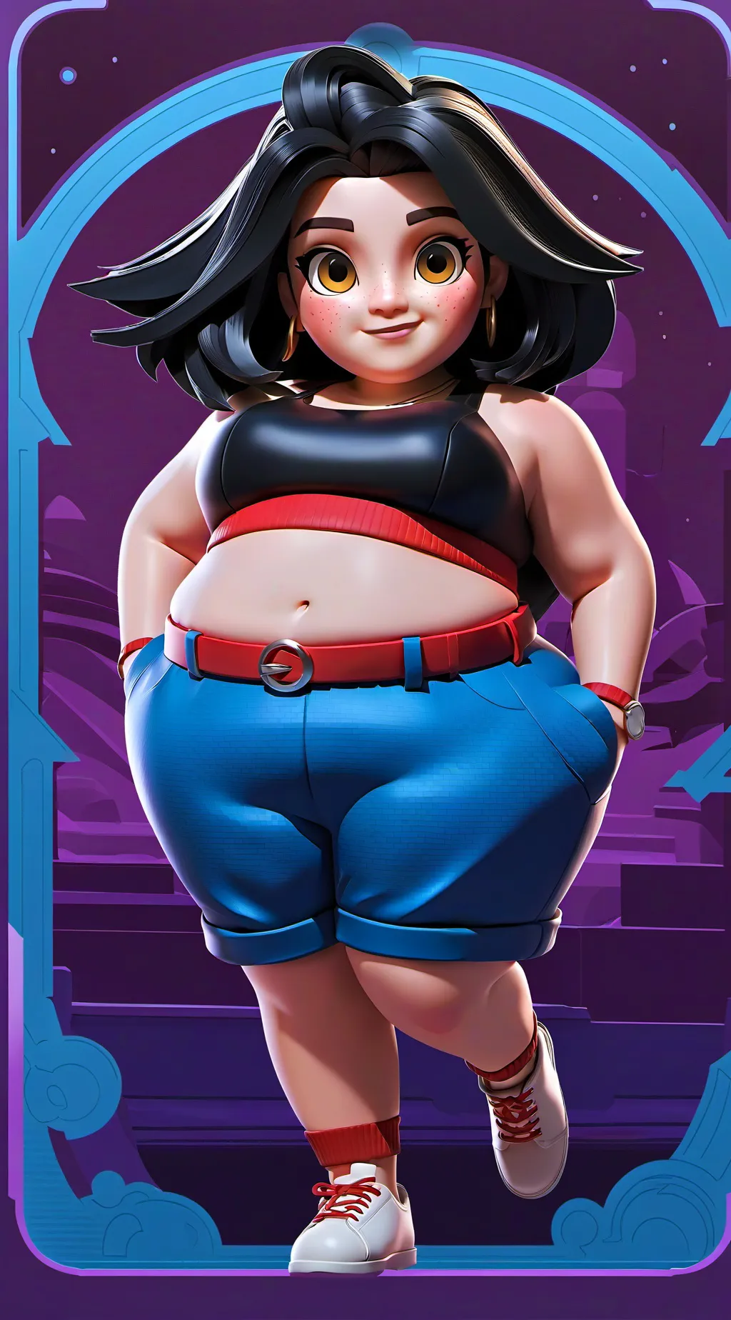 ai character: girl caseoh background