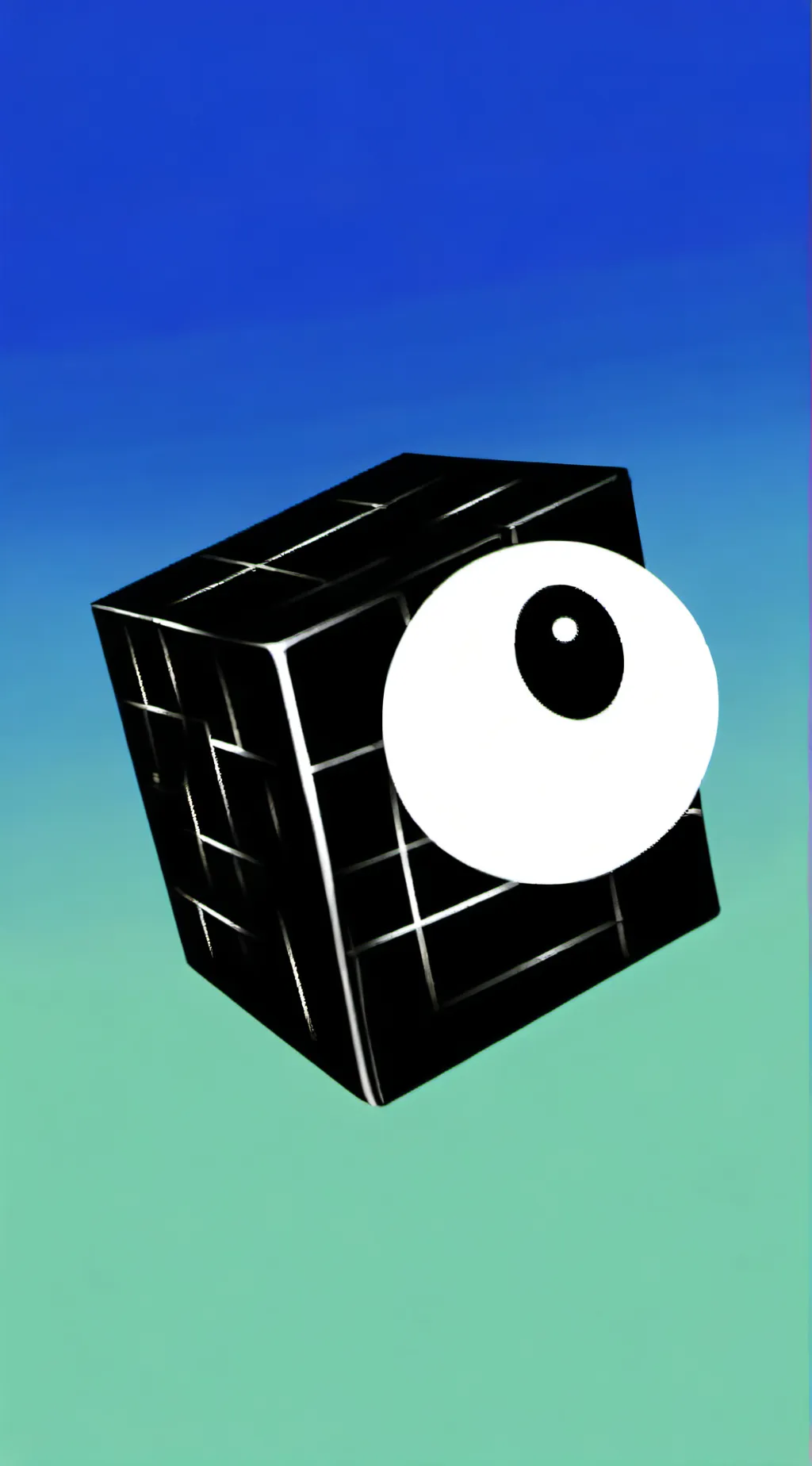 ai character: Black cube ￼ background