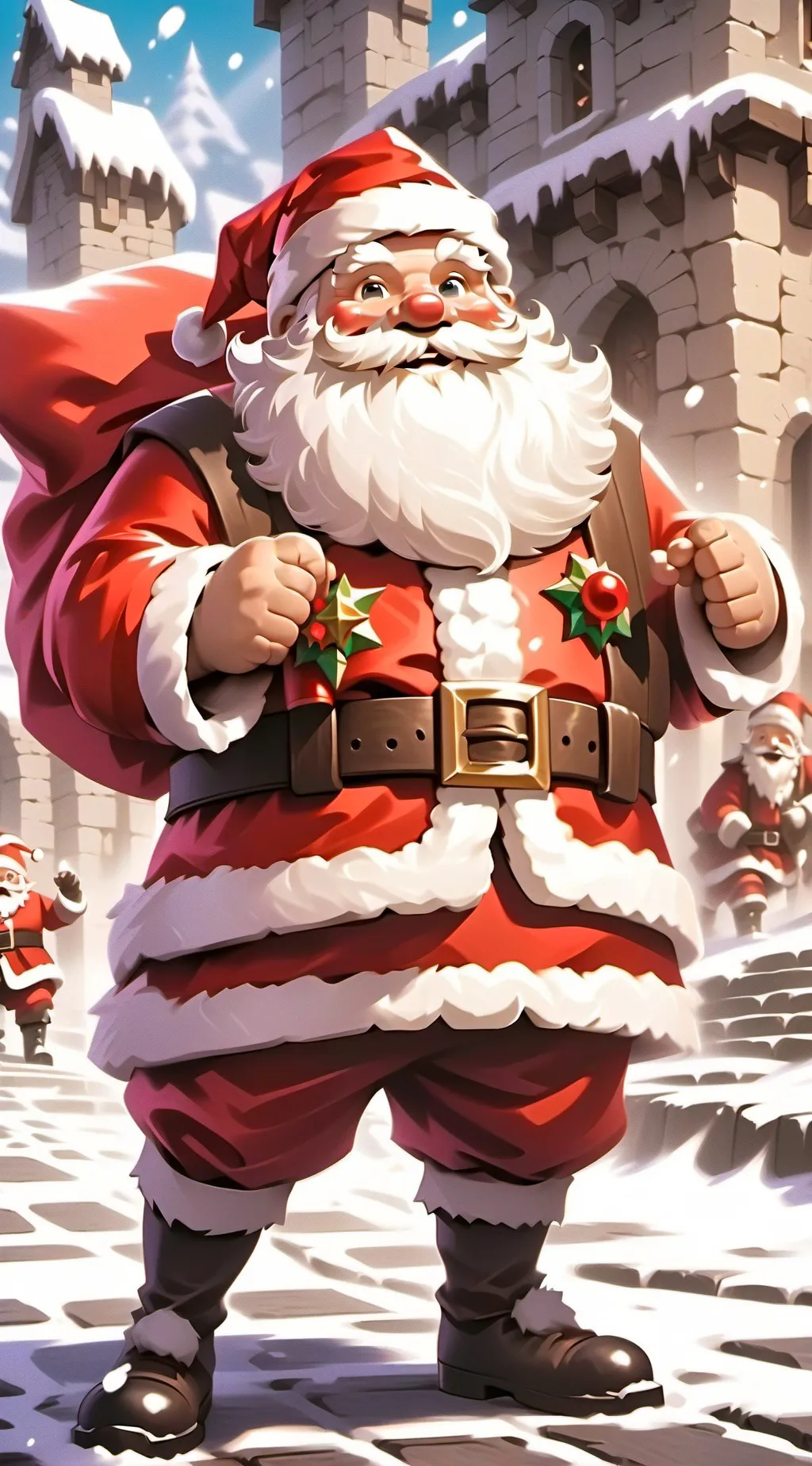 ai character: Santa Claus  background