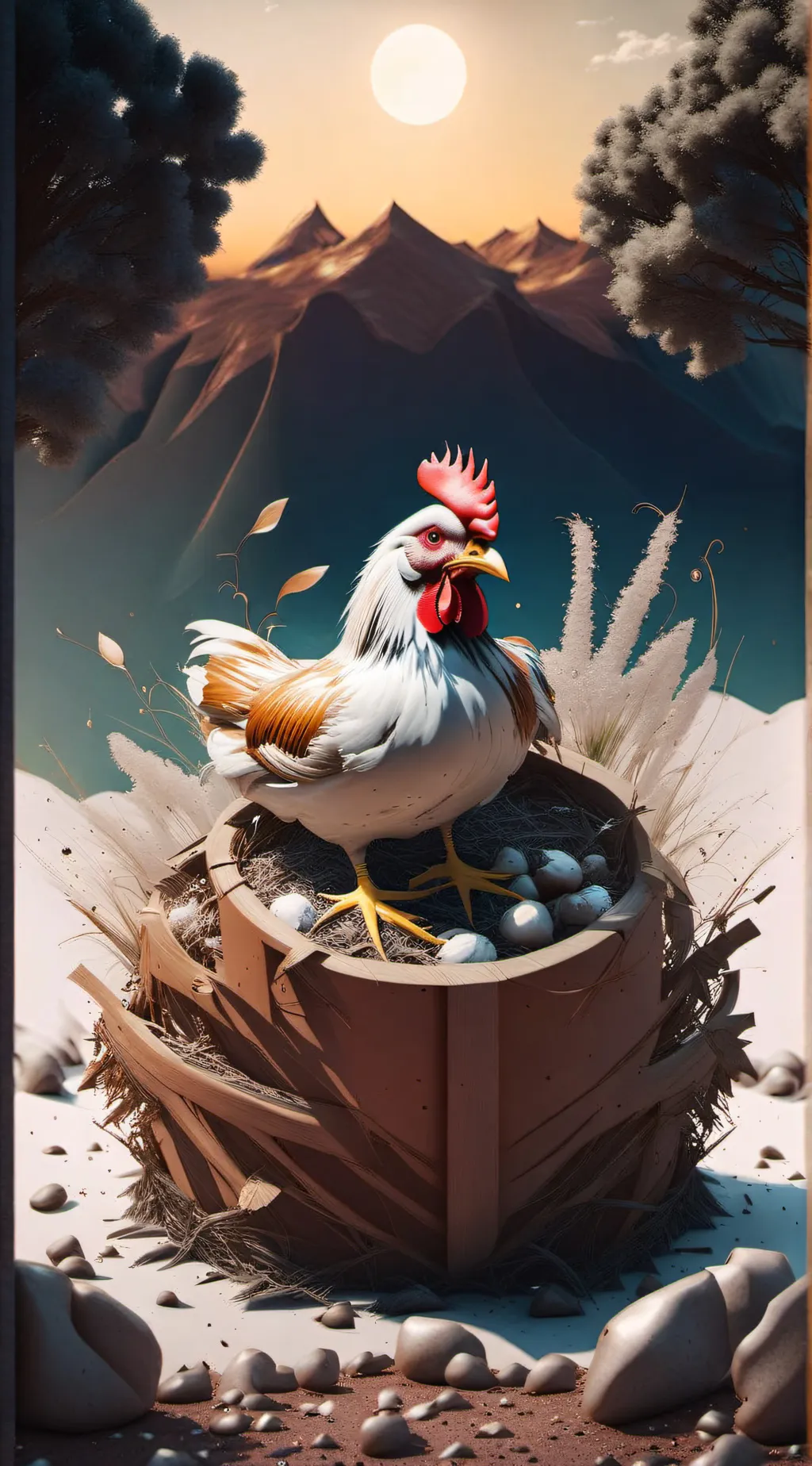 ai character: Clucky in Fpe background