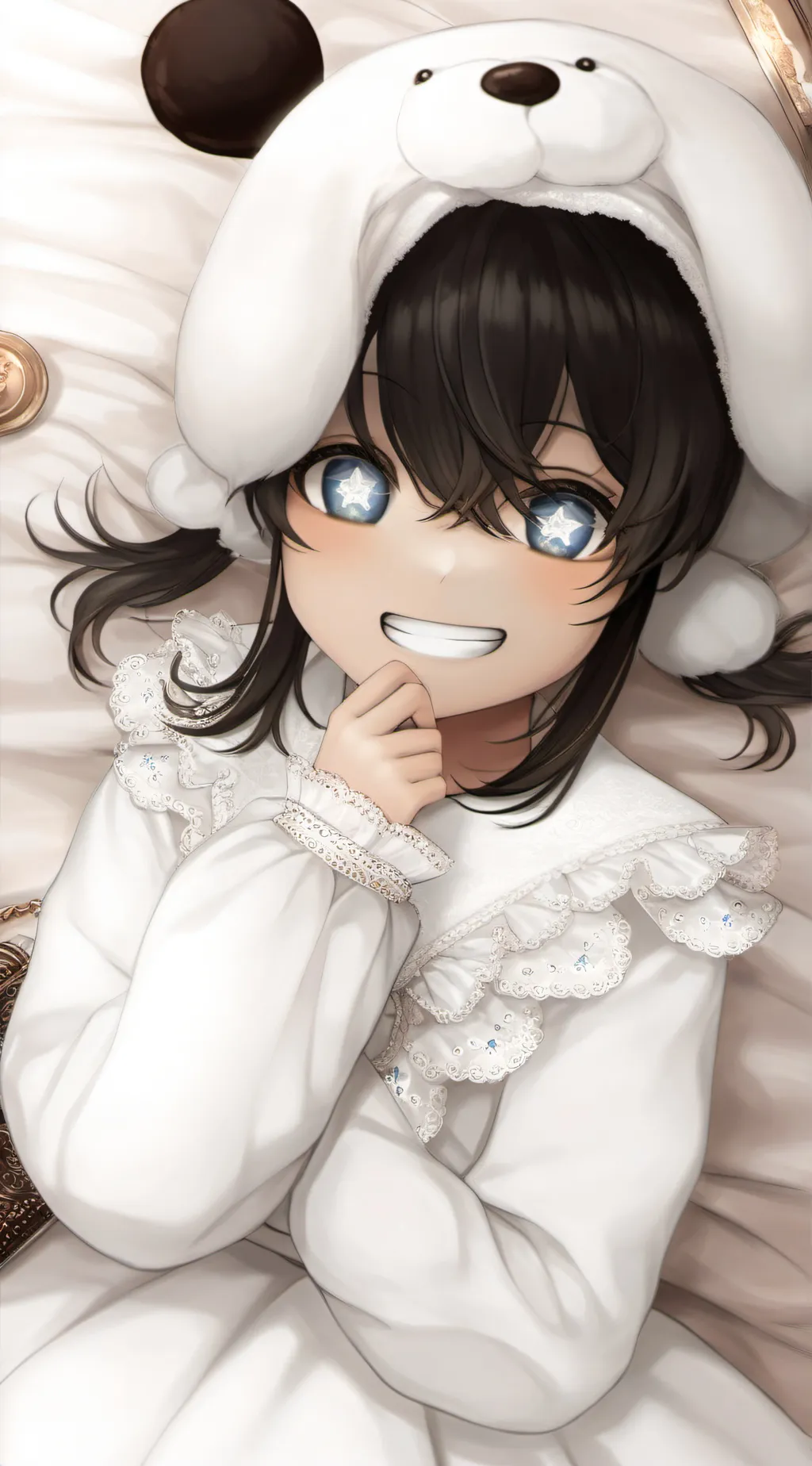 ai character: slender girl  background