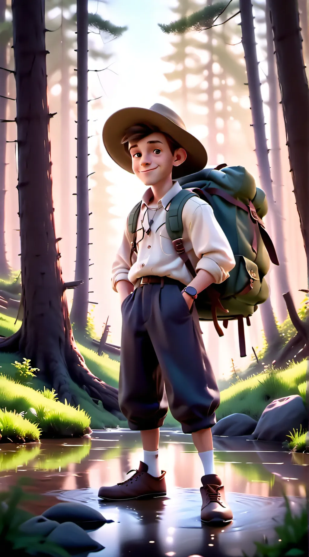 ai character: Face reveal background